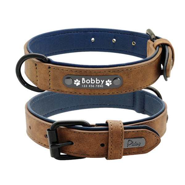 Lederen Halsband Leash Set Gepersonaliseerde Aangepaste Honden Halsbanden 2 Layer Lederen Hondenriem Voor Kleine Medium Grote Honden Pitbull