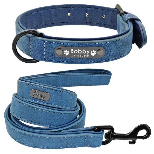 Lederen Halsband Leash Set Gepersonaliseerde Aangepaste Honden Halsbanden 2 Layer Lederen Hondenriem Voor Kleine Medium Grote Honden Pitbull
